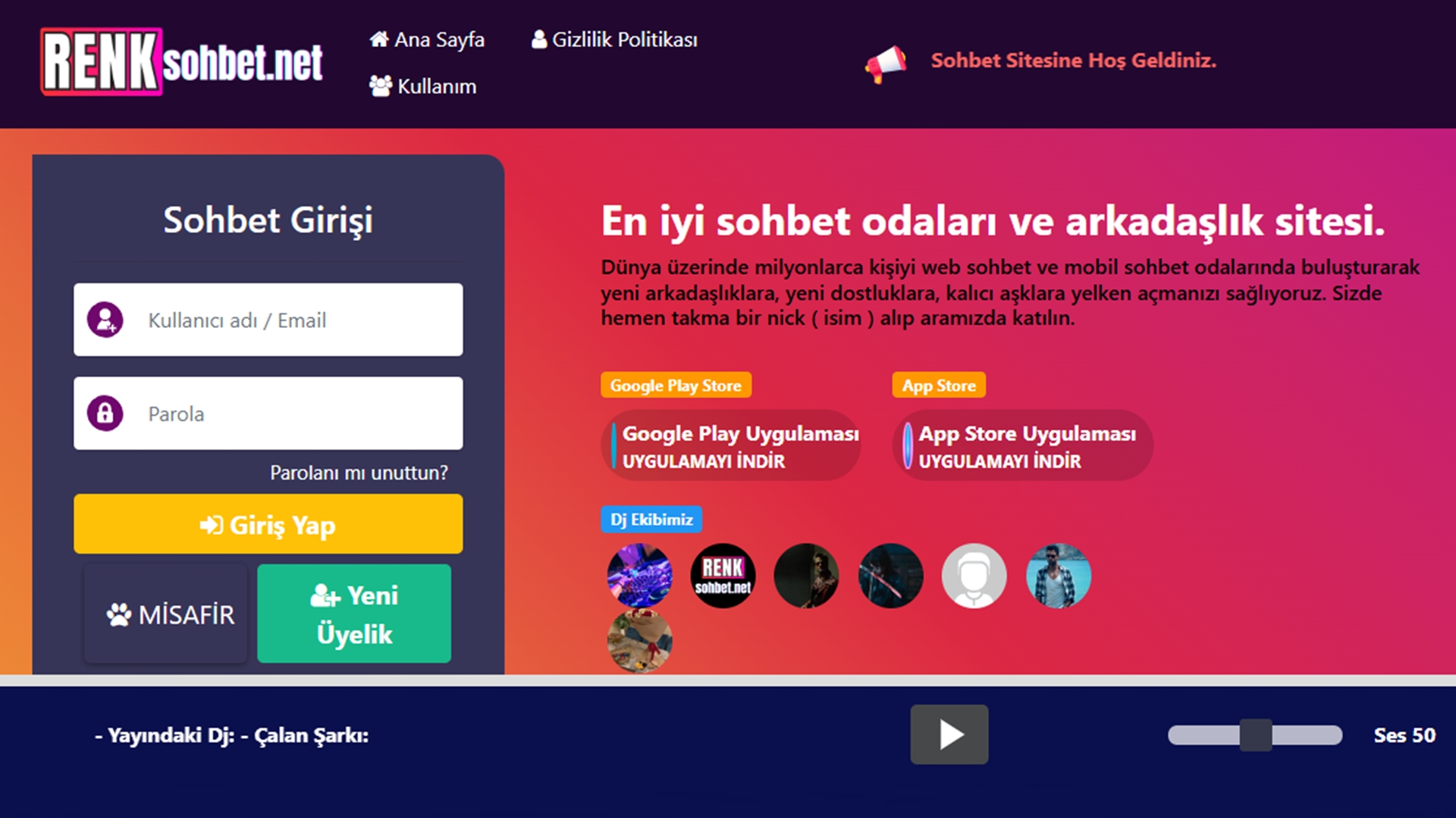 Sohbet sitesi açmak istiyorum...